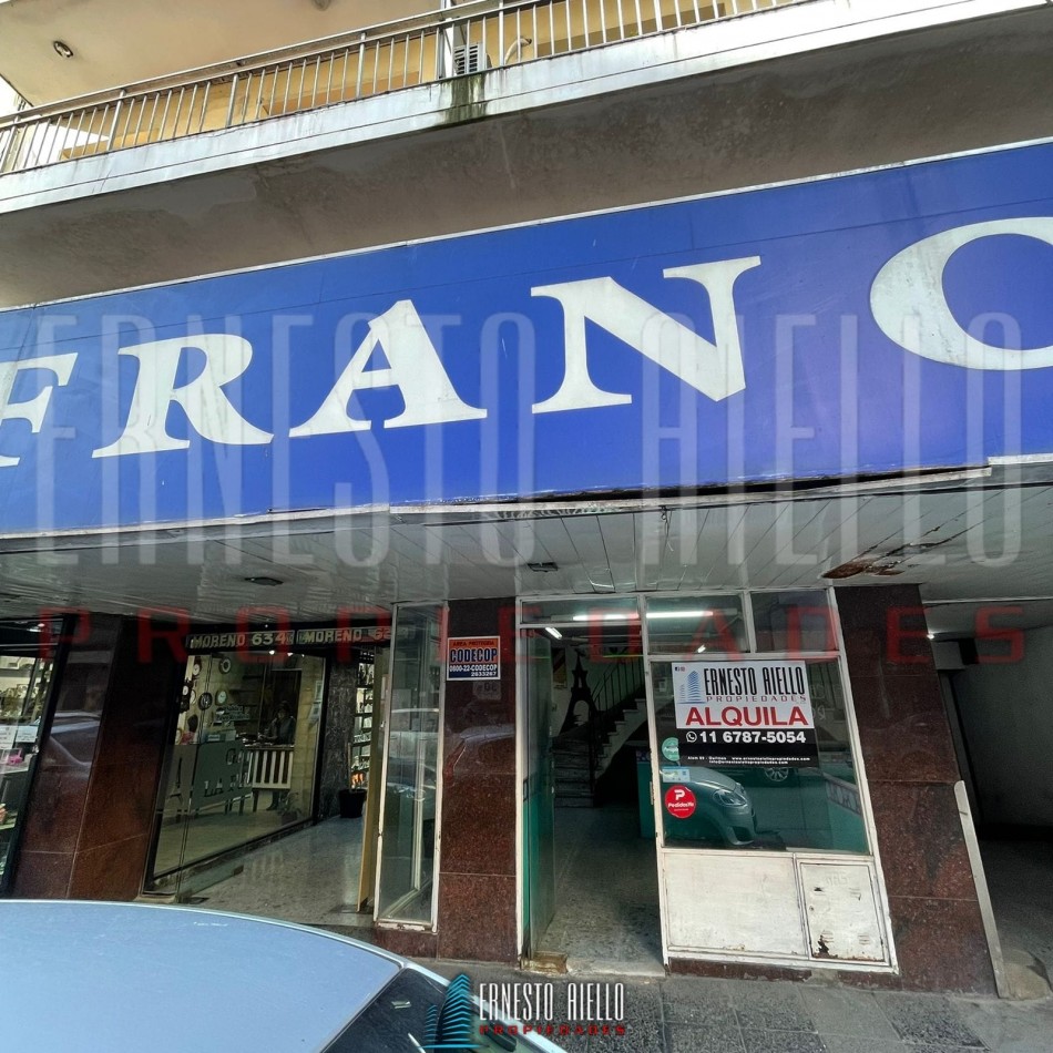 ALQUILER LOCAL COMERCIAL CALLE MORENO, QUILMES CENTRO.