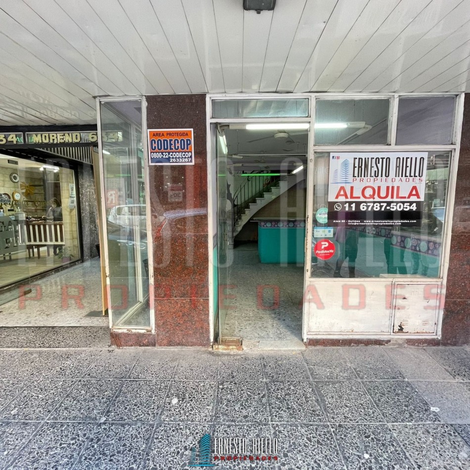 ALQUILER LOCAL COMERCIAL CALLE MORENO, QUILMES CENTRO.