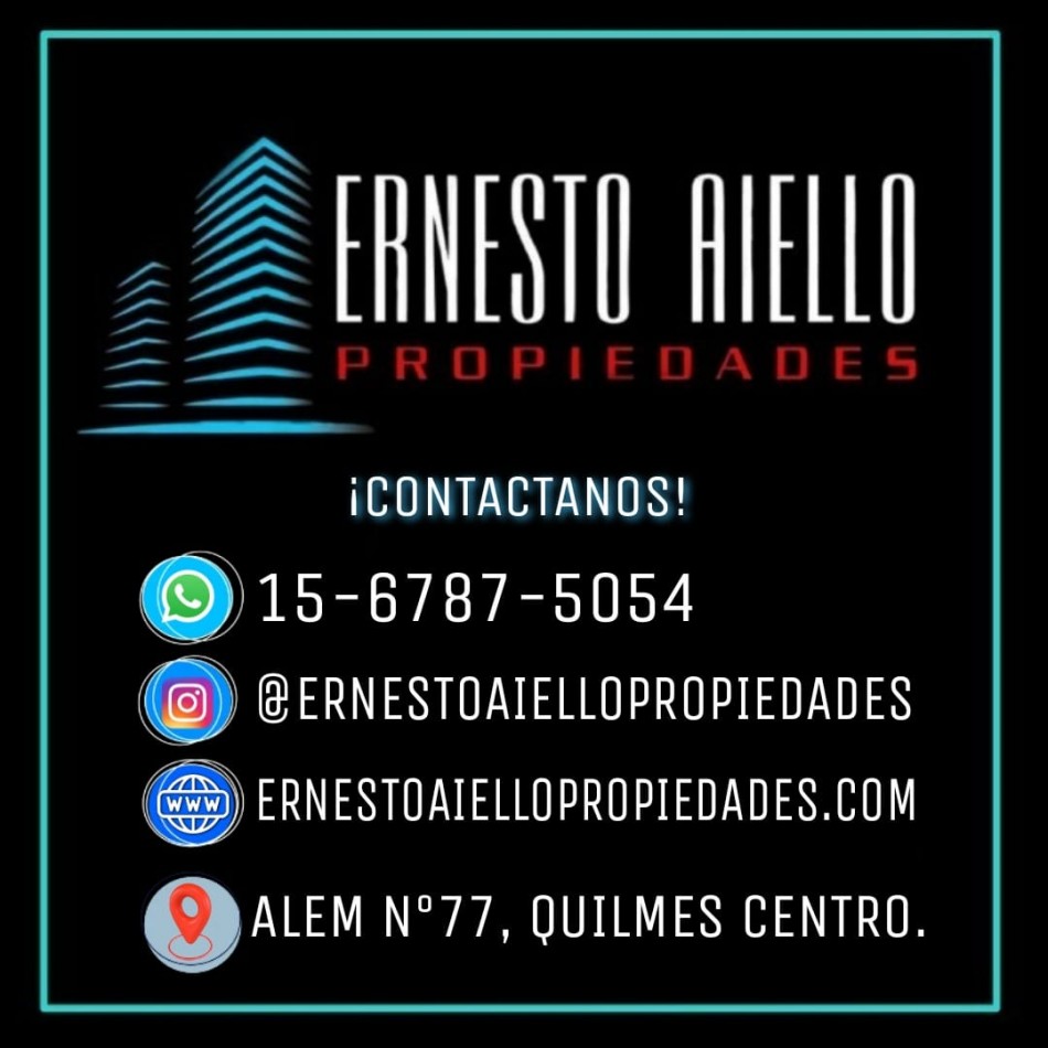  VENTA DPTO. 2 AMBIENTES CON PATIO A ESTRENAR!! QUILMES OESTE!!